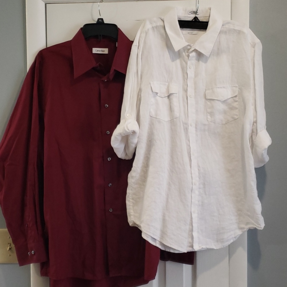 Two mens button down shirts